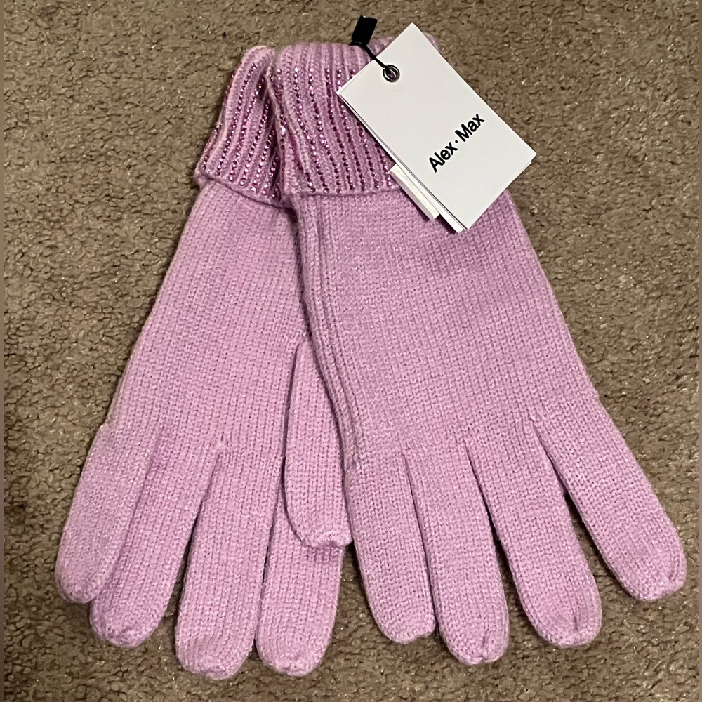 Pink Rhinestone Gloves